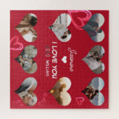 バレンタインハートフォトコラージュXO I Love You ジグソーパズル (横)