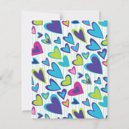 バレンタインハートフラットカードテンプレート ノートカード (正面)