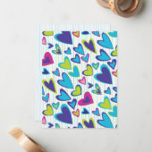 バレンタインハートフラットカードテンプレート ノートカード (正面/裏面インサイチュ)