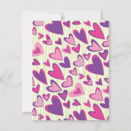 バレンタインハートフラットカードテンプレート ノートカード