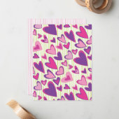 バレンタインハートフラットカードテンプレート ノートカード (正面/裏面インサイチュ)