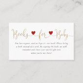 バレンタインハートブックスベビー赤ちゃんシャワー挿入 名刺 (正面)