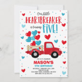 バレンタインハートブレーカー5th誕生日レッドブルートラック 招待状 (正面)
