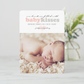 バレンタインハートベビーガール誕生アナウンスメントカード シーズンカード (スタンド正面)