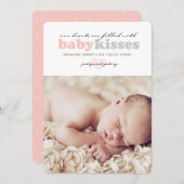 バレンタインハートベビーガール誕生アナウンスメントカード シーズンカード (正面/裏面)