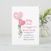 バレンタインハートベビーシャワーの招待 招待状 (スタンド正面)