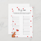 バレンタインハートベビーABCベビーシャワーゲームカード 招待状 (正面/裏面)