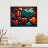 バレンタインハートポスター ポスター (キッチン)