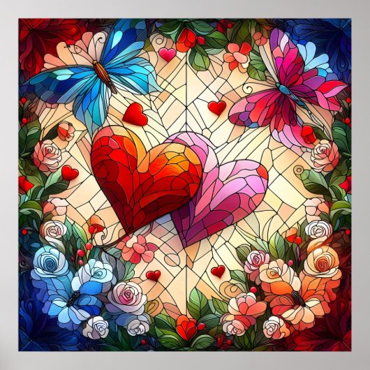 バレンタインハートポスター ポスター (正面)