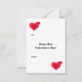 バレンタインハートミニキッズカード付き漫画クマ ノートカード (裏面)