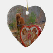 バレンタインハートミニチュアブラウンホース セラミックオーナメント (右)