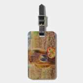 バレンタインハートミニチュアブラウンホース ラゲッジタグ (正面縦)