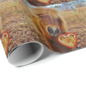 バレンタインハートミニチュアブラウンホース ラッピングペーパー (ロールコーナー)