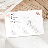 バレンタインハートミニマルブライダルレシピカード
