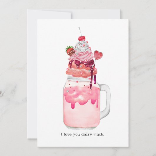 バレンタインハートミルクシェイク 愛してるよん プンカード カード (正面)