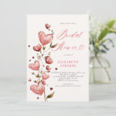 バレンタインハートラブガーデンピンクブライダルシャワー 招待状 (スタンド正面)