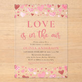 バレンタインハートラブザエアブライダルシャワー アクリル招待状 (正面)