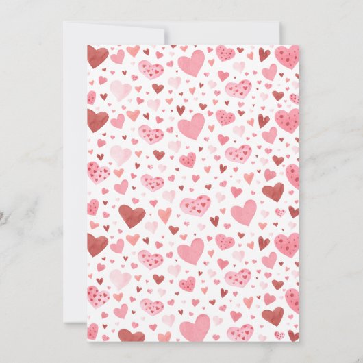 バレンタインハートラブザエアブライダルシャワー 招待状 (裏面)