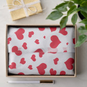 バレンタインハートランダムパターン赤/白 薄葉紙 (ギフト)