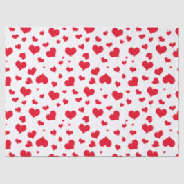 バレンタインハートランダムパターン赤/白 薄葉紙