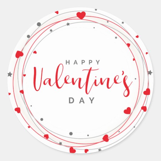 バレンタインハートリース ラウンドシール (正面)
