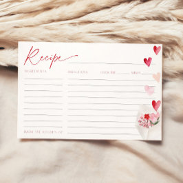 バレンタインハートレシピカードブライダルシャワー 招待状