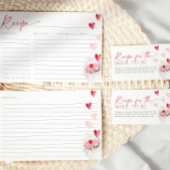 バレンタインハートレシピカードブライダルシャワー 招待状