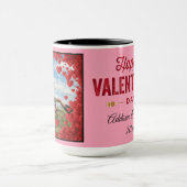 バレンタインハート個人用写真テンプレートギフト マグカップ (中央)