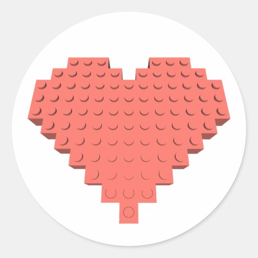 バレンタインハート図形 ラウンドシール (正面)