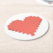 バレンタインハート図形 ラウンドペーパーコースター (アングル)