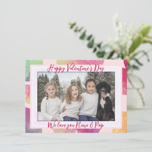 バレンタインハート愛あなた祖父母フラットカード (スタンド正面)