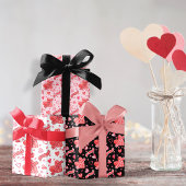 バレンタインハート愛する私のパターン ラッピングペーパーシート