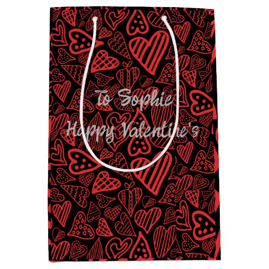 バレンタインハート抱き枕カスタマイズ-  ミディアムペーパーバッグ (正面)