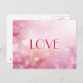 バレンタインハート抽象芸術ピンク背景 シーズンポストカード (正面/裏面)