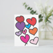 バレンタインハート描カラフルの愛 シーズンポストカード (スタンド正面)