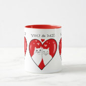 バレンタインハート白猫YOU&ME マグカップ (中央)