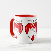 バレンタインハート白猫YOU&ME マグカップ (正面左)