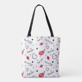 バレンタインハート矢印シームレス トートバッグ (裏面)