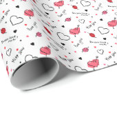 バレンタインハート矢印シームレス ラッピングペーパー (ロールコーナー)