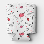 バレンタインハート矢印シームレス 缶クーラー (裏面)