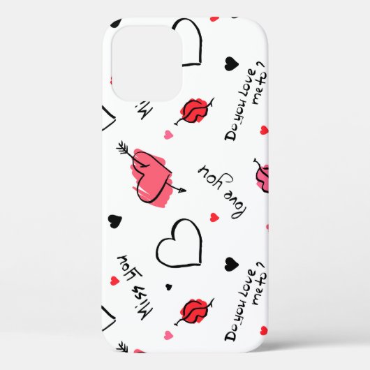 バレンタインハート矢印シームレス Case-Mate iPhoneケース (裏面)