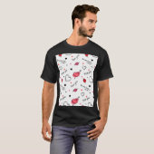 バレンタインハート矢印シームレス Tシャツ (正面フル)