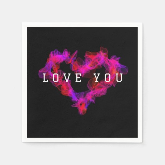 バレンタインハート紙ナプキンス スタンダードカクテルナプキン (正面)