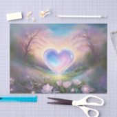 バレンタインハート組織ラッピング紙 薄葉紙 (クラフト)