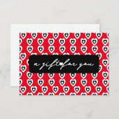 バレンタインハート美しいギフト証明書カード 招待状 (正面/裏面)