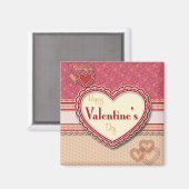 バレンタインハート角磁石 マグネット (正面/裏面)