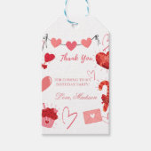 バレンタインハート誕生日パ感謝していーティユー ギフトタグ (正面)