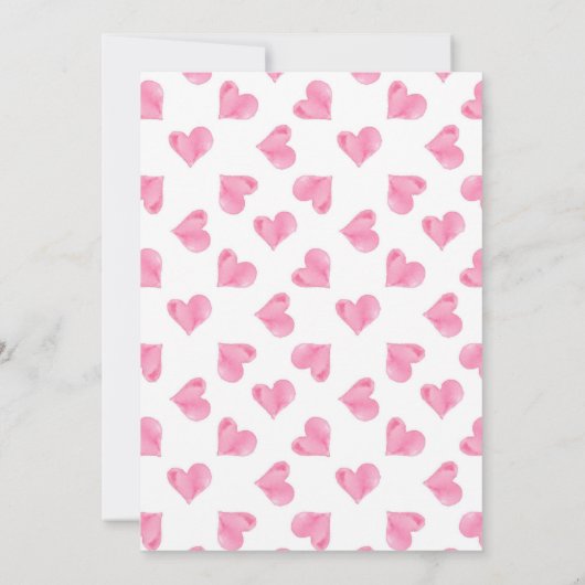 バレンタインハート誕生日招待状 招待状 (裏面)