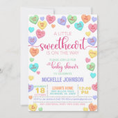 バレンタインハート赤ちゃんシャワー 招待状 (正面)