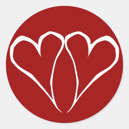 バレンタインハート赤ステッカー ラウンドシール (正面)